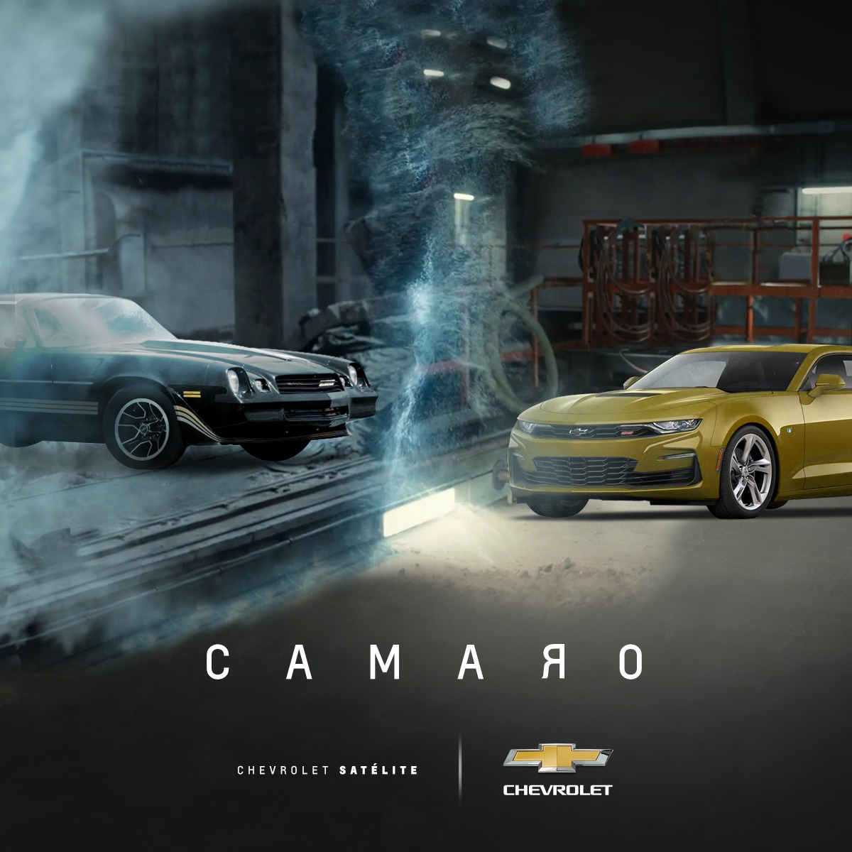 GMSatelite's tweet photo. ⏰No importa qué camino o época elegimos… 
Terminamos frente al mejor auto una y otra vez ⚡️

#FindNewRoads #DarkNetflix #ChevroletSatélite https://t.co/jqR2QIIa29