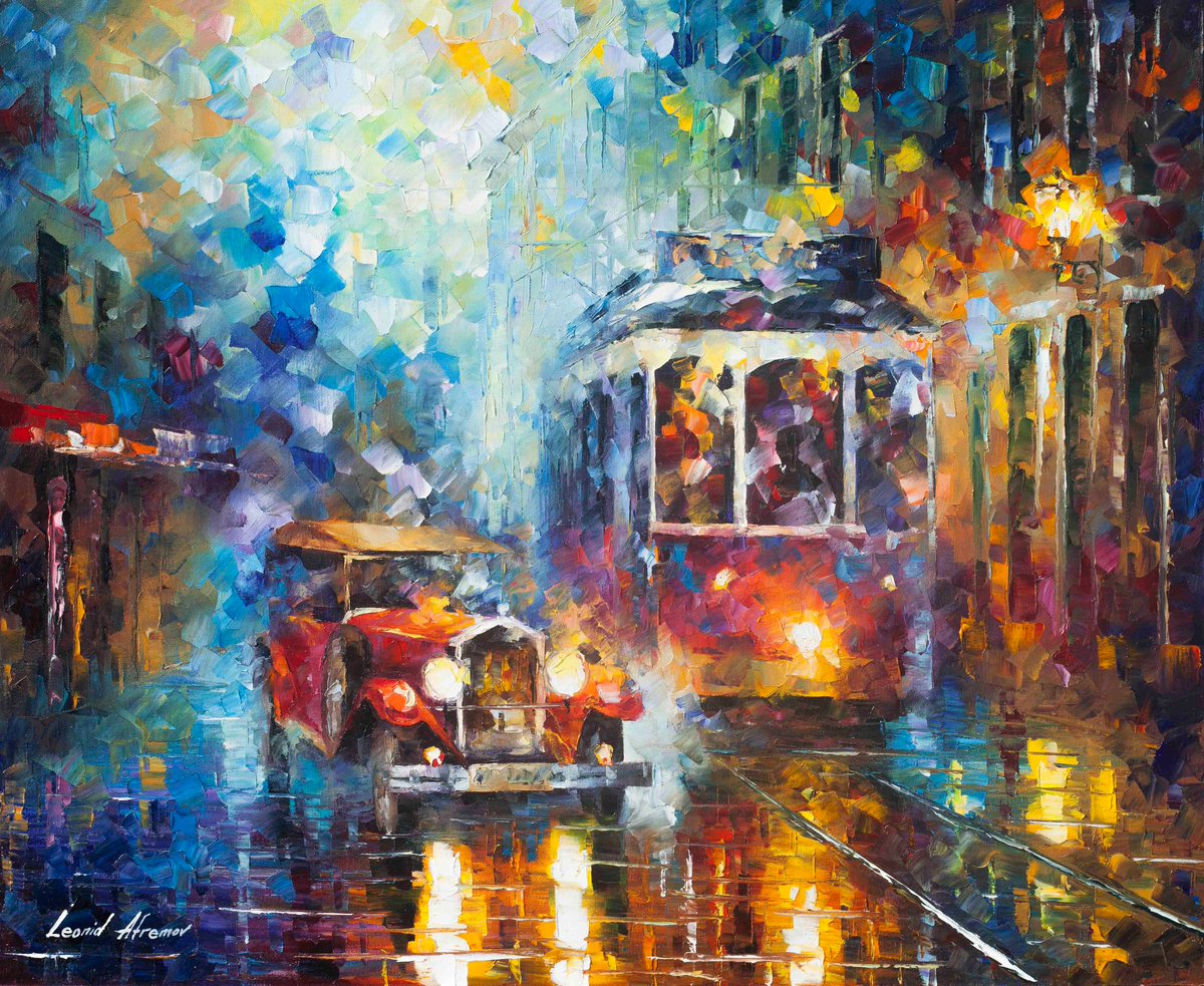 OLD SAN FRANCISCO — PALETTE KNIFE Oil Painting On Canvas By Leonid Afremov afremov.com/old-san-franci…