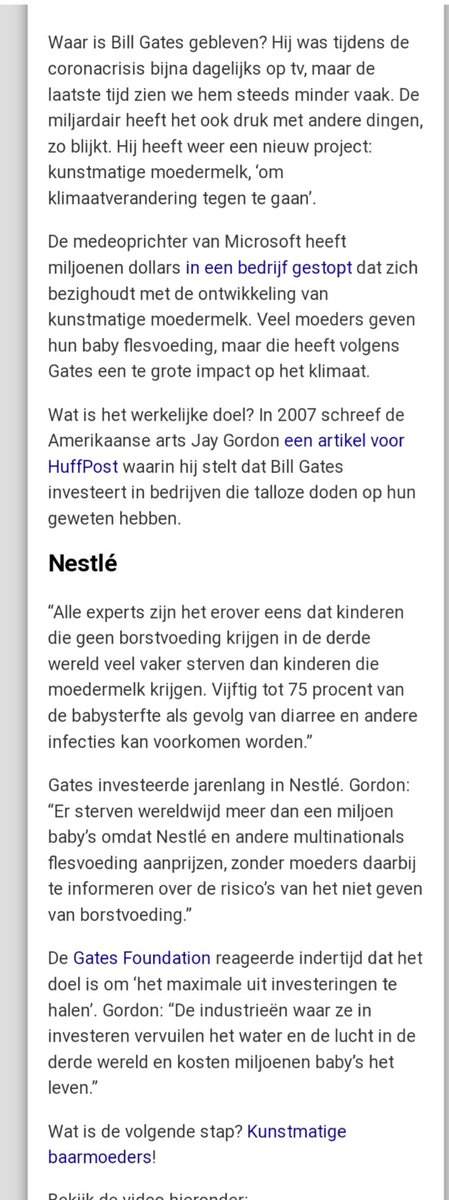 AsbaiBadr's tweet photo. We horen steeds minder over Bill Gates de afgelopen tijd. Waar is hij gebleven!? Wat blijkt hij heeft t te druk met andere dingen en heeft weer n nieuw project. Kunstmatige moedermelk om klimaatverandering tegen te gaan! Gates investeerde jarenlang in Nestlé. 😒 https://t.co/9HVXm9QaNe