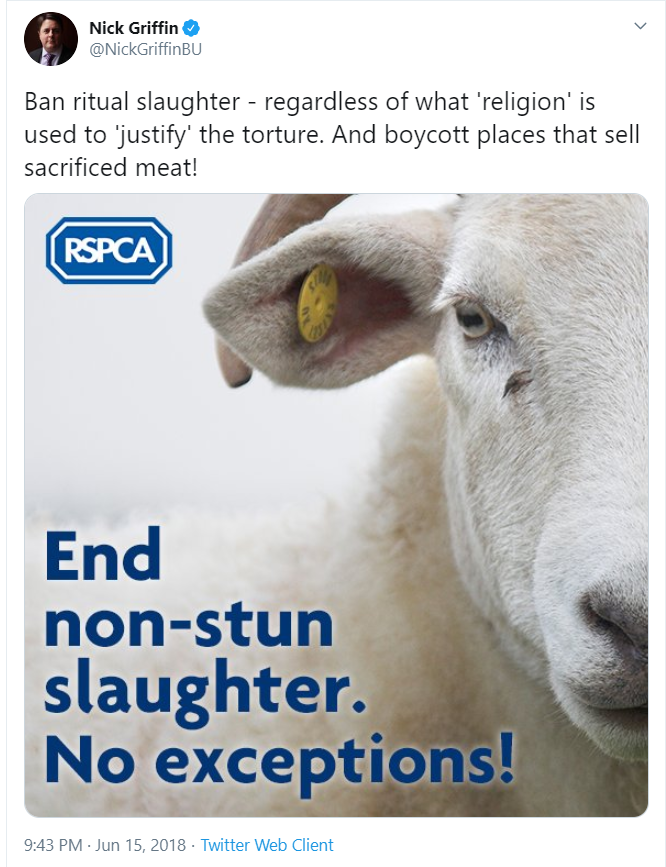 Regardless of intention, a ban on kosher slaughter cd therefore have an antisemitic *outcome*: it cd materially damage Jewish life in Britain.(This is why the far right pushes for a ban on kosher slaughter. Nothing to do with animal welfare!)10.