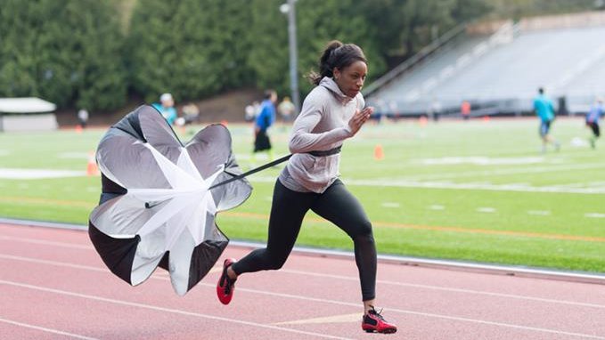 Even women that master these additional constraints on communication, use some percentage of their mental energy to do so.This creates a performance drag.This sprinter is fast! But if her peers don't also have parachutes, she'll probably either look slower, or get tired first