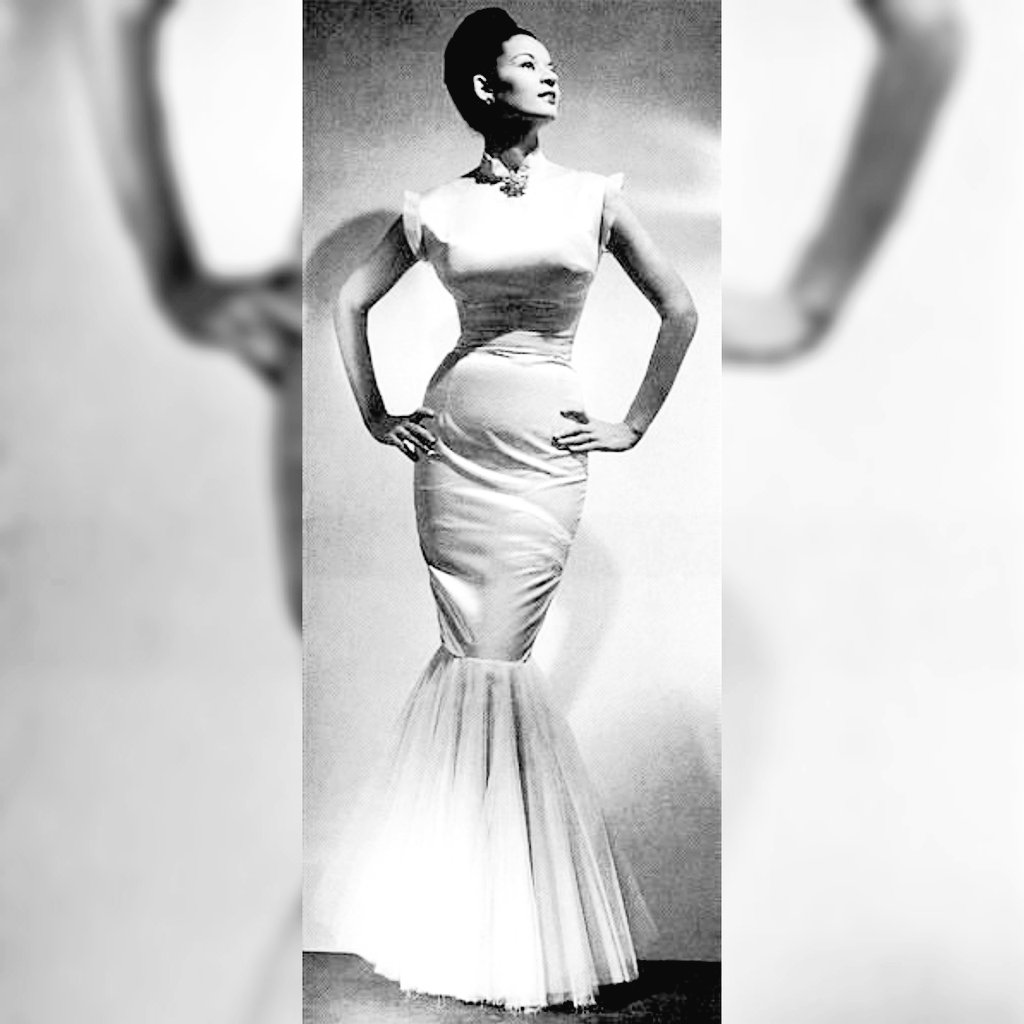 The 1st Black model to be featured in a national poster campaign for Lucky Strike cigarettes (signed to the Branford Modeling Agency, 1940's), and the 1st Black model featured in the NY Buyer's Fashion Show, as part of the “Branford Lovelies" ...  #SaraLouHarris
