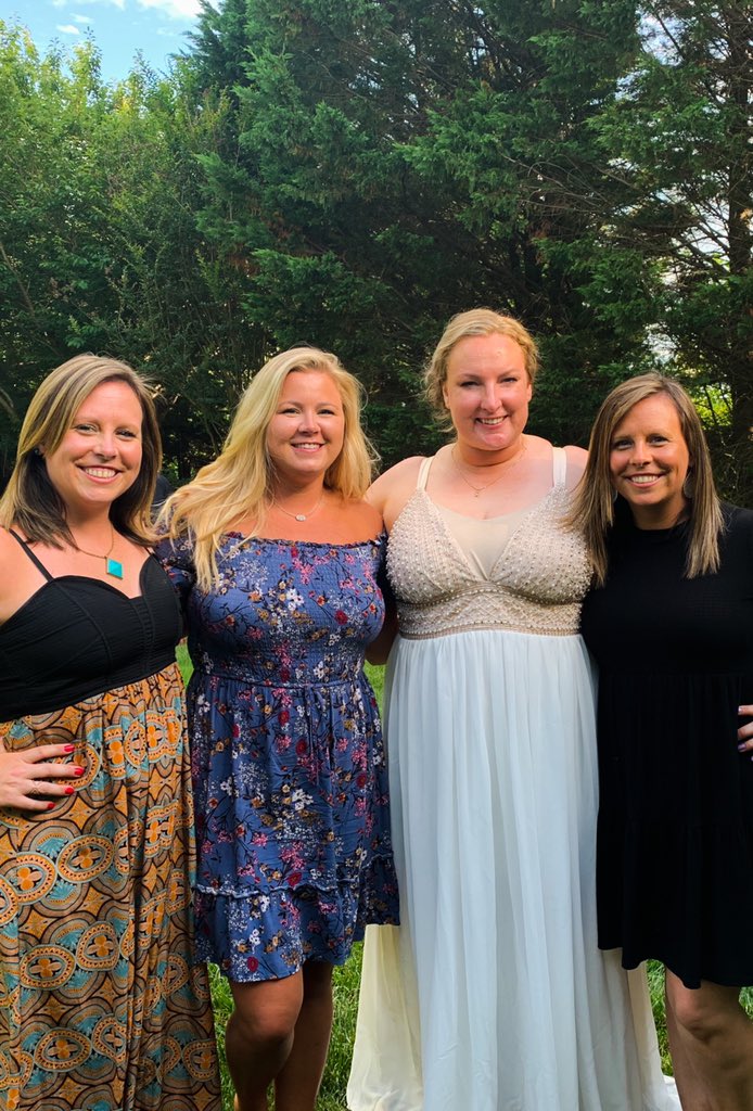 DHS Cheer celebrating 1 of our beautiful coaches on her wedding day! We love you Mindy &amp; we are so glad we were able to celebrate you today! 💛💚🐝