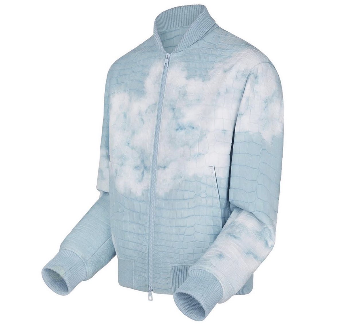 Louis Vuitton Blue Sky White Clouds Bomber Jacket - Tagotee