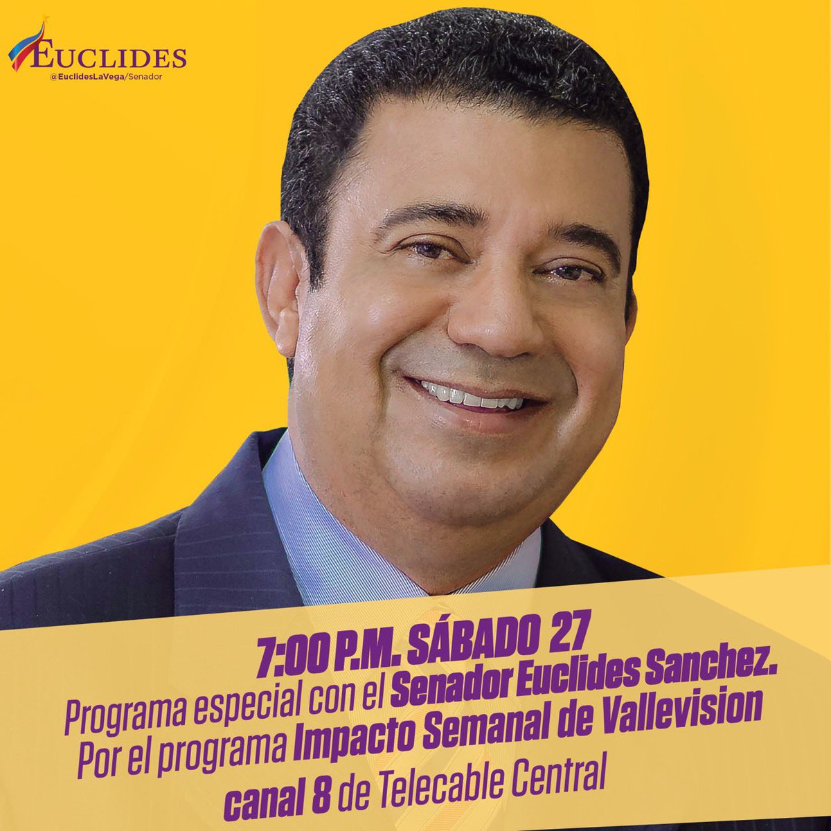 EuclidesLaVega's tweet photo. Esta noche a las 7:00 PM  estaremos participando en el programa “Impacto Semanal” de Vallevision en el canal 8 de Telecable Central.

¡No te lo Pierdas! https://t.co/SUX4jVIDQM