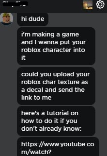 Merely On Twitter Psa If You Get A Message About Uploading Your Roblox Char Texture Or Any Video Asking You To Paste Javascript Into Your Browser It S A Scam Designed To Steal - how to upload an image on roblox