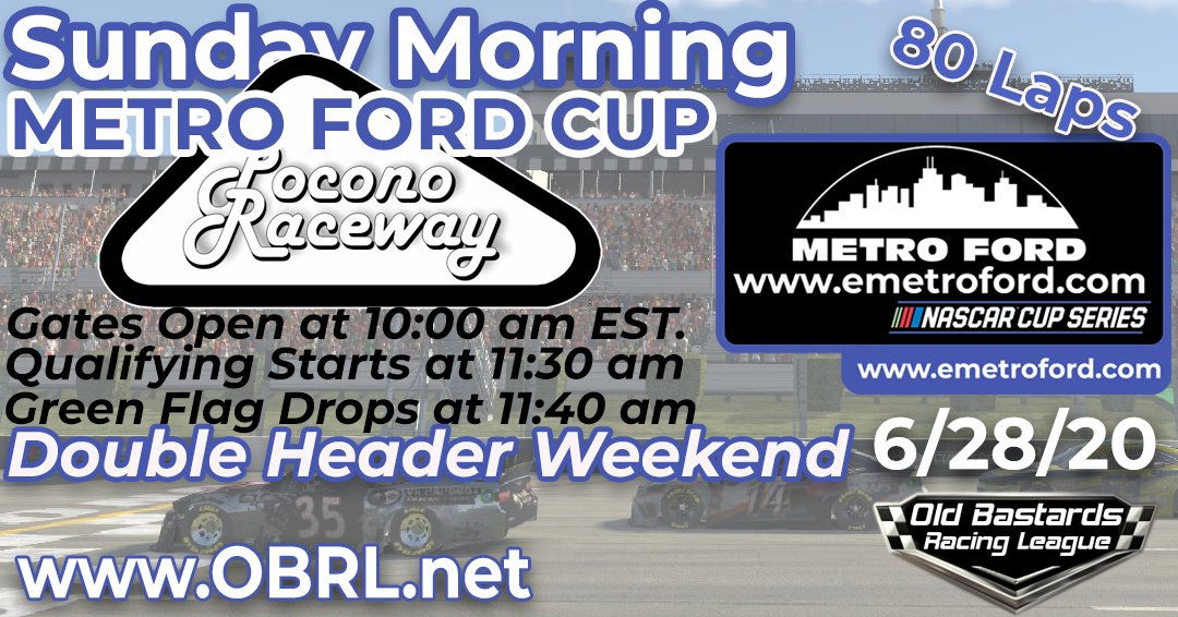 OBRL_Racing's tweet photo. Sunday Morning @Metro_Ford_ Cup @ Pocono 80 Laps
Practice: Opens at 10 AM EST
To Race Be In Practice By 11AM
https://t.co/8vBMEeG0i0
#OBRL #metroford #oldbastardsracing #iracing #iracingleague #grassroots #metrofordchicago #fordchicago #usedcars #guaranteedcreditapproval https://t.co/urdsOJKBmm