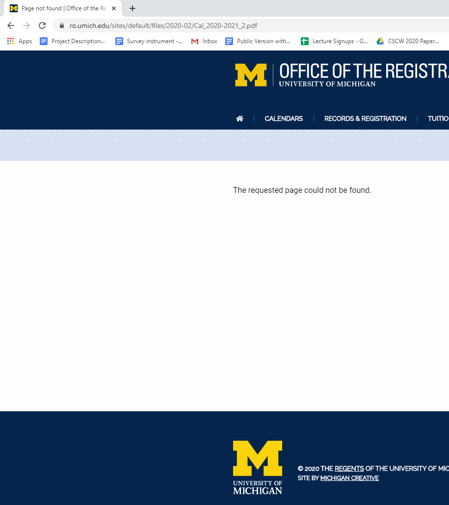 umich academic calendar 2021 Sarita Schoenebeck On Twitter For The First Time In My 8 Years The Um Academic Calendar Is Not Available When I Search For It It S Up For The 2021 2022 Year But Is umich academic calendar 2021