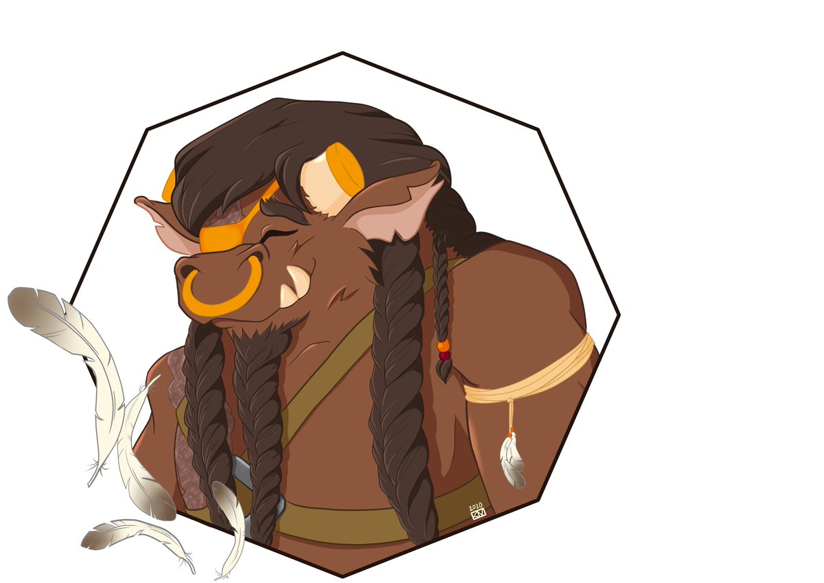 CatCreates's tweet photo. Been on the DL this week, but I did manage to finish this commission for @LizzGordos of her old boy Tauren. #Commission #warcraftart #warcraft #tauren https://t.co/DqQSghh3UG