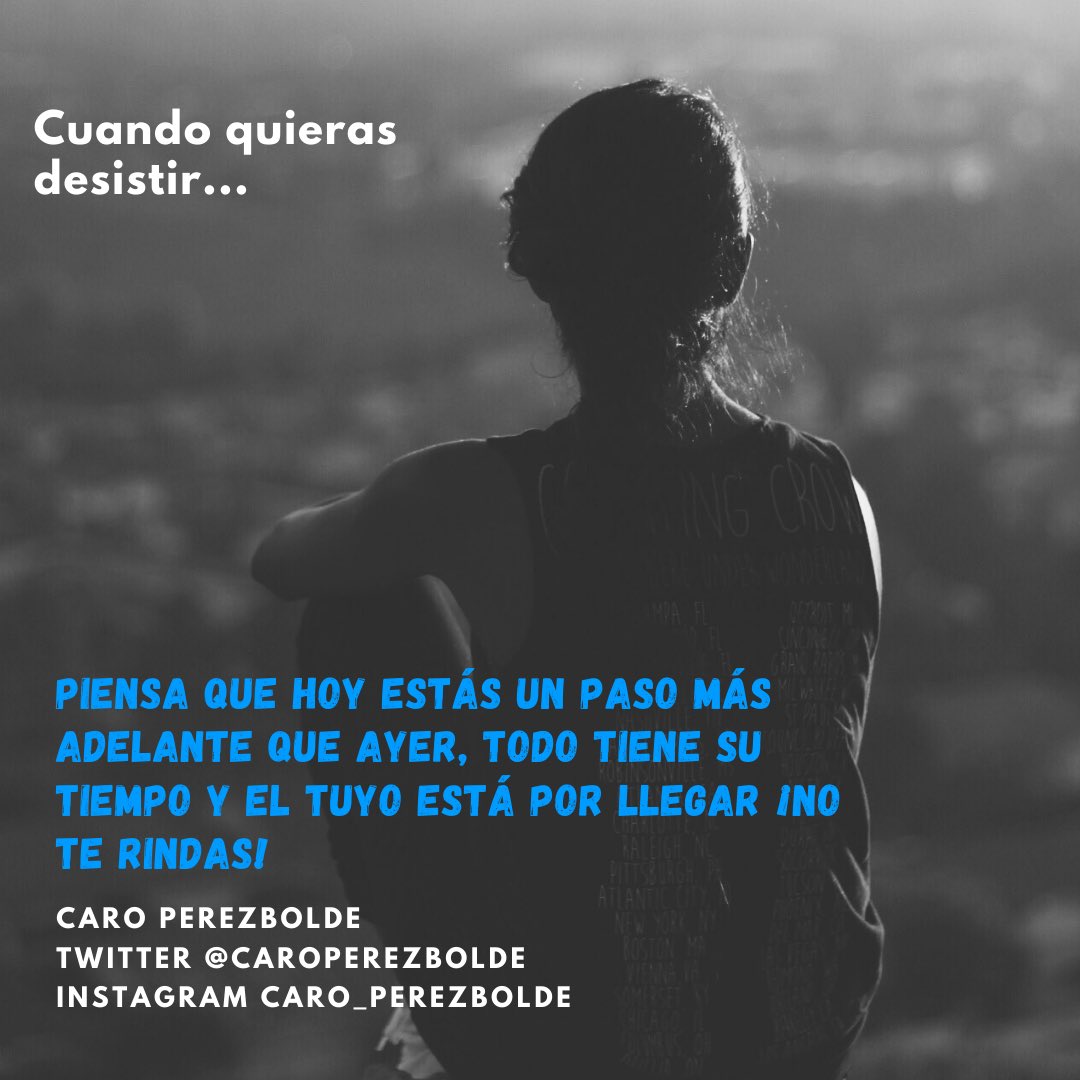 CaroPerezbolde's tweet image. No permitas que nada, ni nadie haga que te detengas en tu lucha por tus objetivos. Eres más genial de lo que te han dicho y más extraordinario (a) de lo que imaginas. #Fragmentos #Libro1