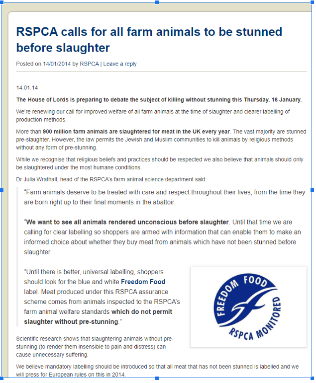 In January 2014, ahead of a debate in the House of Lords,  @britishvets  @hsaofficial and  @rspca_official released a Joint Statement calling for a ban on religious non-stun slaughter. 25.