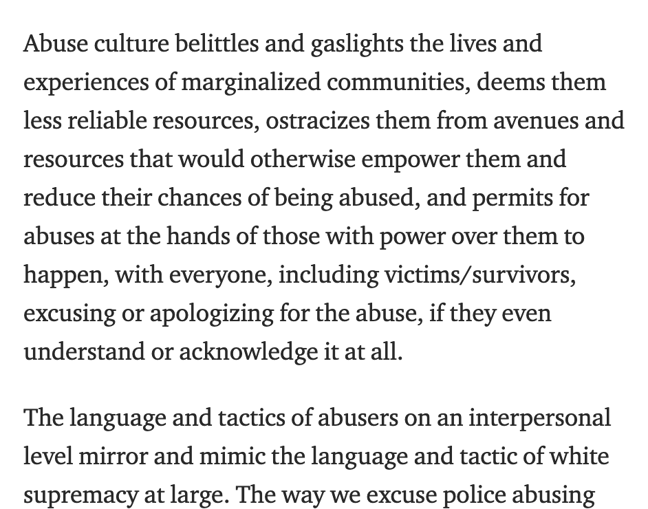 This post by Briana L. Urena-Ravelo on abuse culture is really worth reading, and it's so relevant here.  https://medium.com/@AfroResistencia/what-is-abuse-culture-aecc4a4e1c1d