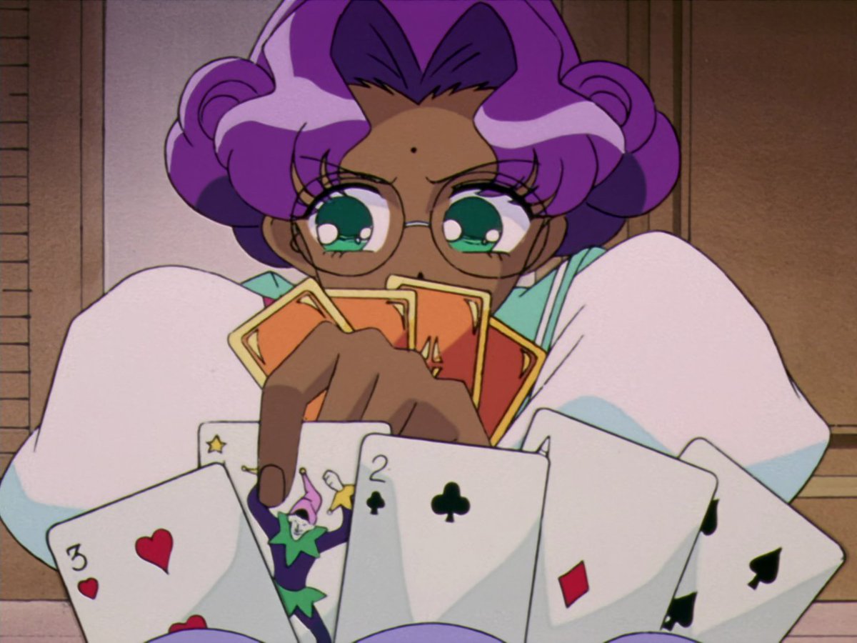 Anthy selecting the Joker while playing cards with Chu-Chu represents her foolish desires to continue living as the Rose Bride, her refusal to challenge the order she's resigned her life to.
