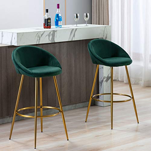 JaymeBest3's tweet image. #lowstools #Accent Modern Velvet Bar Stools Set of 2, Accent Upholstered Chairs, Low Round Back Stool with Chrome Footrest，Pub Height Home Bar Dining Chairs (Dark Green) dlvr.it/RZVj3C