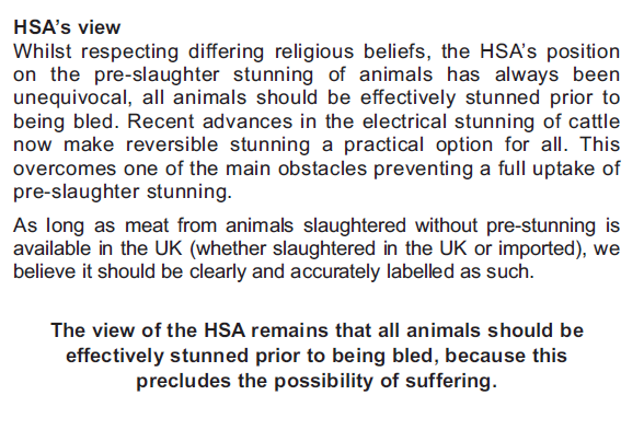 What is striking, however, is that their current factsheet (said to have been updated in July 2014), though supporting a ban on kosher slaughter, cites no evidence that is directly relevant to it. 37A.