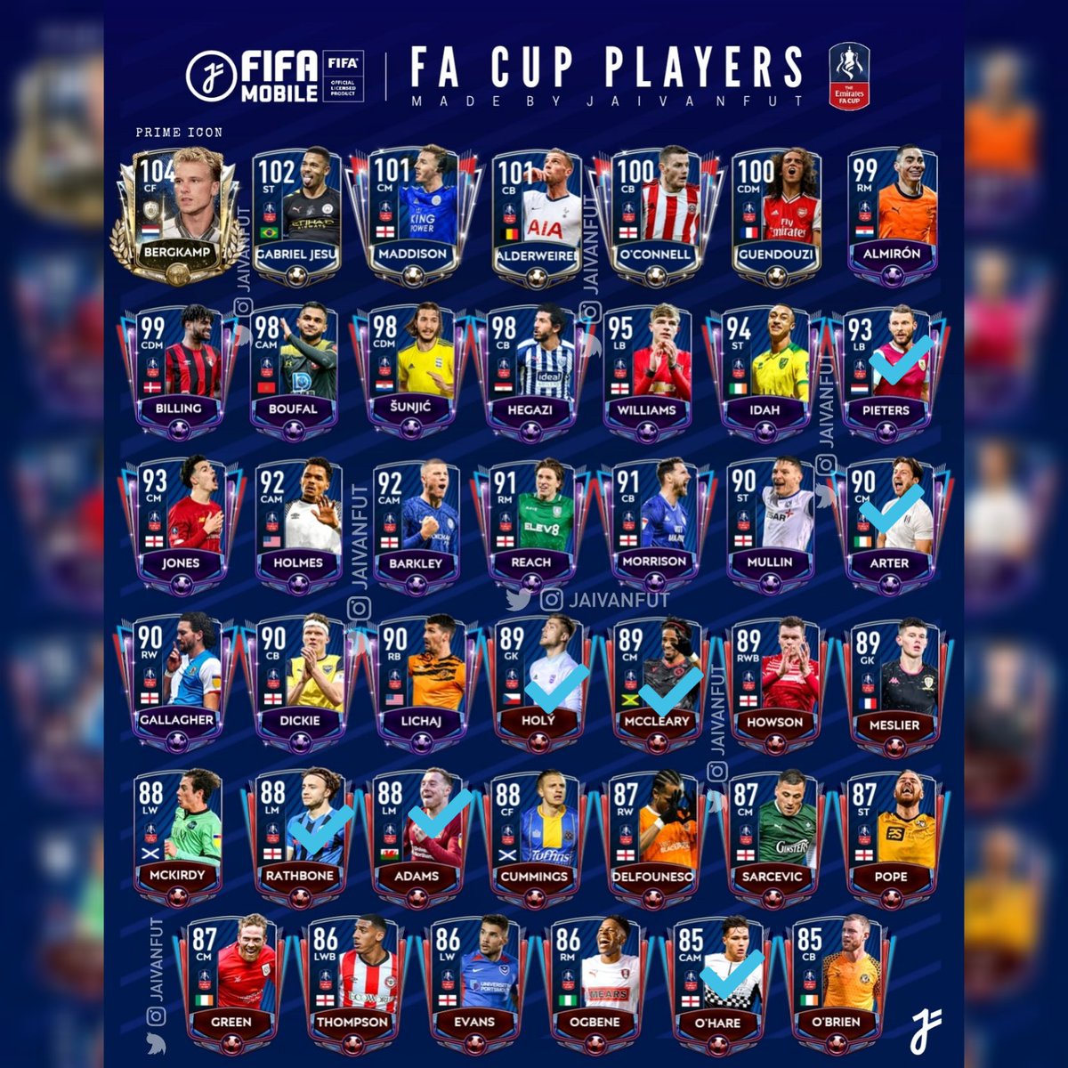 MKA10Collection's tweet photo. Baru dapat 7pemain event FA cup fifa mobile
@EPLworld @EmiratesFACup @EAFIFAMOBILE https://t.co/JcW5pZk8Jk