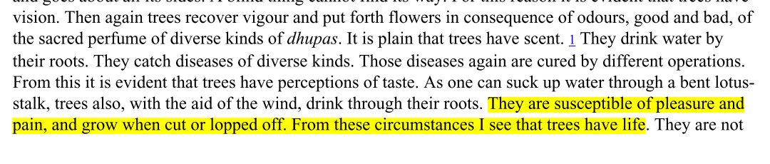 We all know about reincarnation concepts which says that soul never dies but chose different bodies after death until it's liberatedThat recognises trees as living^Mahabharata 12.184 also say that trees can feel the pain when they are cut or lopped off & they have life.57/n