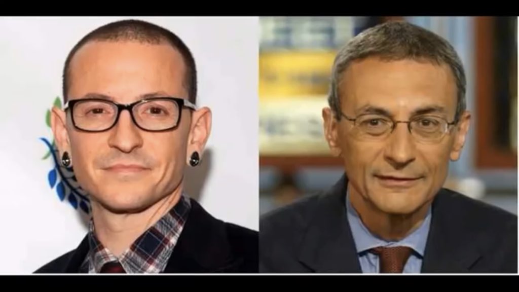 Some people have speculated that family friend that molested Chester was John Podesta. And to be honest the resemblance is uncanny. The Linkin Park logo also features a distorted “boy lovers” symbol. Chester was found hanged only 2 months after his best friend died, ruled suicide