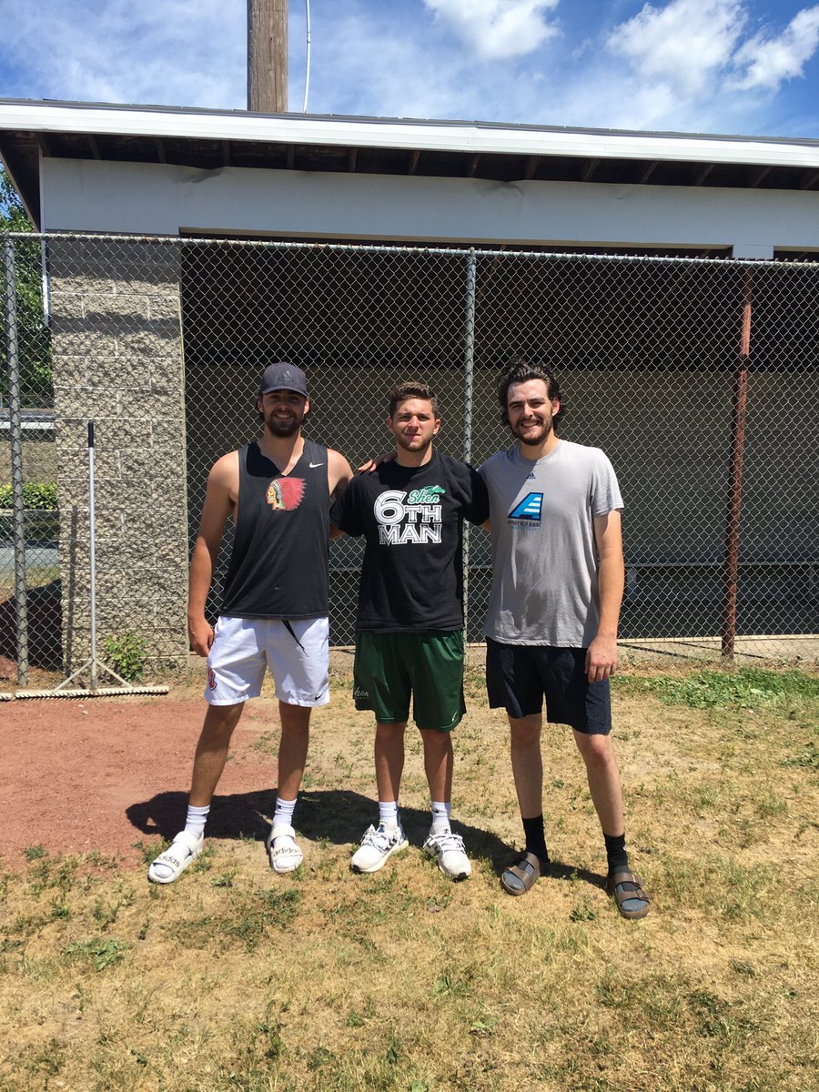 BobRanderso's tweet photo. Can’t thank  ⁦@JackVoce_5⁩ enough for catching bullpens for these two guys all winter and spring during this crazy time ! You handled these guys like a PRO!!!! https://t.co/PaVzItqvG5