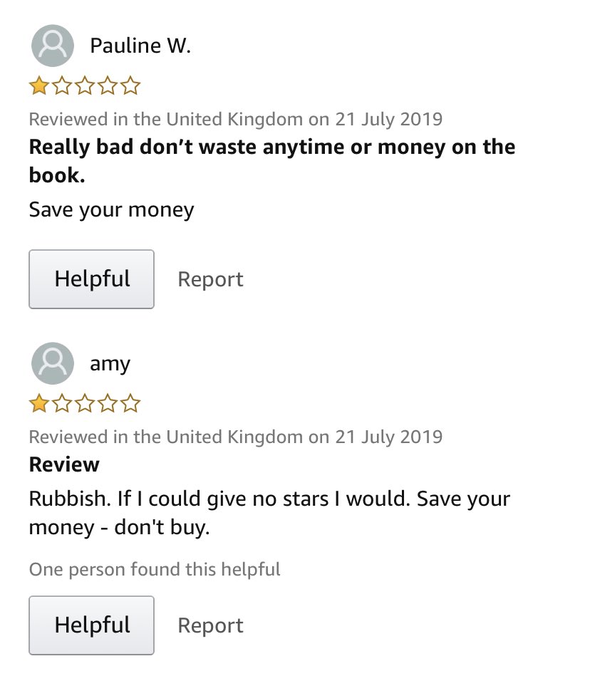 The reviews they left on amazon: