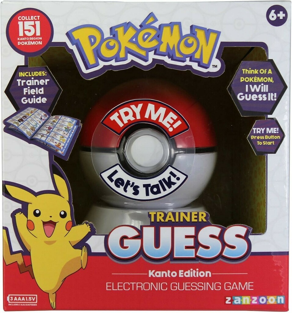 Suaviterinmodo's tweet image. #pokemon #pokemontrainerguess #kantoedition #electronicgame #basicfun #zanzoom #electronicguessinggame 
Pokemon Trainer Guess: Kanto Edition Electronic Game
Includes the Pokémon Trainer Field Guide to help you learn and "Guess" all 151 Kanto Region Pokémon
amazontoys.net