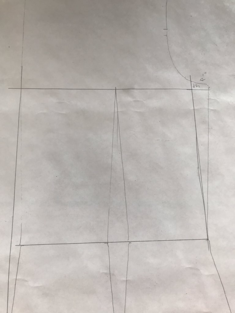 The back just needs to be lined up to how much you drop the front. I am slightly bigger than my block so I am just nixing the darts in the back.