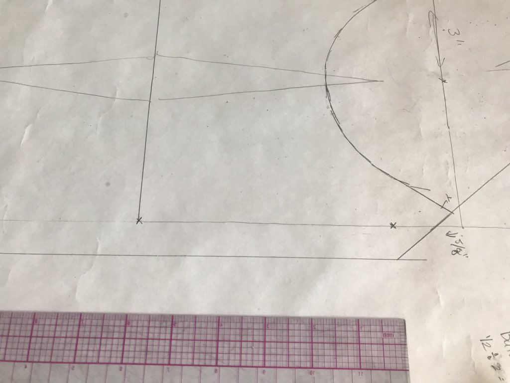 In the case of Aerith, there is bias tape down the front so I had to add that to my extension as well. My buttons are 1/2” wide so my extension is 1/4” + 1/2” bias tape = 3/4” extention.