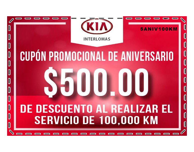 Estamos a pocos dias de cumplir 5 años y para celebrarlo te regalamos 500 pesos en tu servicio de 5 años o 100,000 km. Ven y celébralo en #KiaInterlomas
Agenda tu cita en linea: 

dealers.kia.com/mx/interlomas/…
