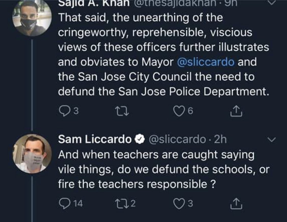 sometimes__v's tweet photo. So I think it’s time to fire some police officers like #JaredYuen 

ALUM ROCK IS A TITLE 1 SCHOOL. You defunded then right??? RIGHT 😡😡😡😡😡😡 https://t.co/7FPDiaP7Av