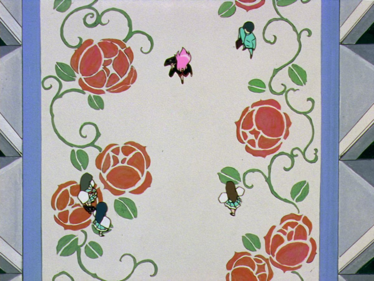 These shots represent Utena's alienation from her peers, and from society, she's social distancing.