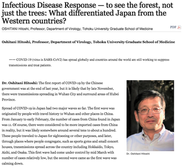 In the ongoing disaster that is the American corona response, this is point where Dr. Oshitani Hitoshi stares directly at the camera and says something rude about occidentals and their cultural habits. https://www.japanpolicyforum.jp/diplomacy/pt20200605162619.html https://twitter.com/70sBachchan/status/1272687236065214465