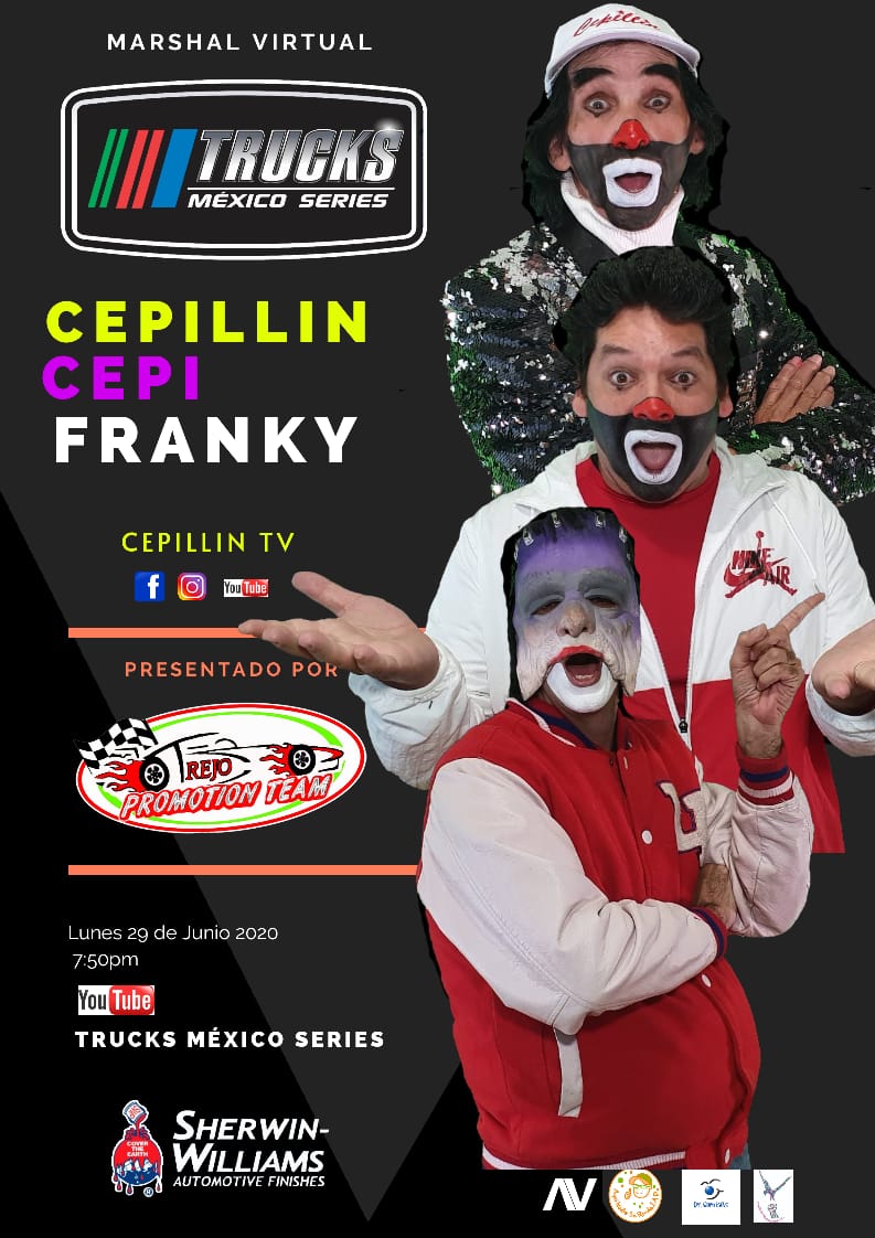 Próximo Lunes 29 vamos a ser <a href="/cepillintv/">CEPILLIN</a>  <a href="/CepiJr/">Ricardo Cepillín jr</a> y <a href="/rofranky/">FrankyCepillin</a> Marshals virtuales de @TrucksMx <a href="/TrejoPromotion/">Trejo Promotion Team</a> @NASCARLatino