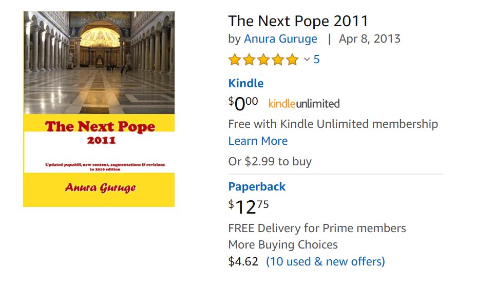 Find out 2011's next pope: Free on Kindle Unlimited