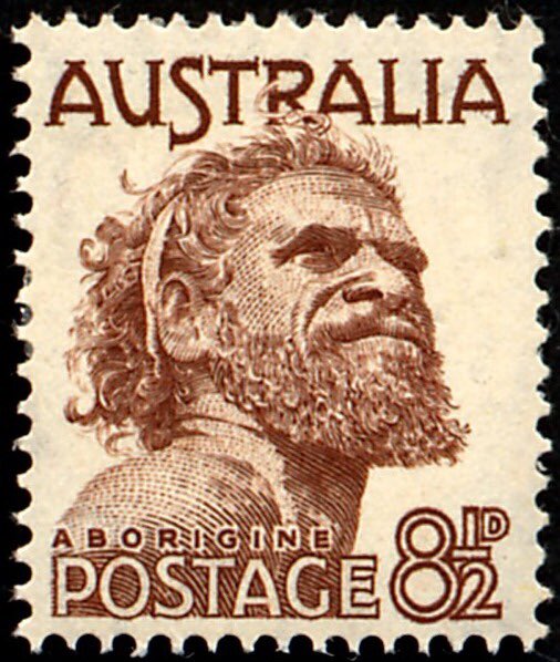 In 1950 Tjungurrayi became the first Aboriginal person to appear on an Australian postage stampTheJudge image was used $99 million pound7/9