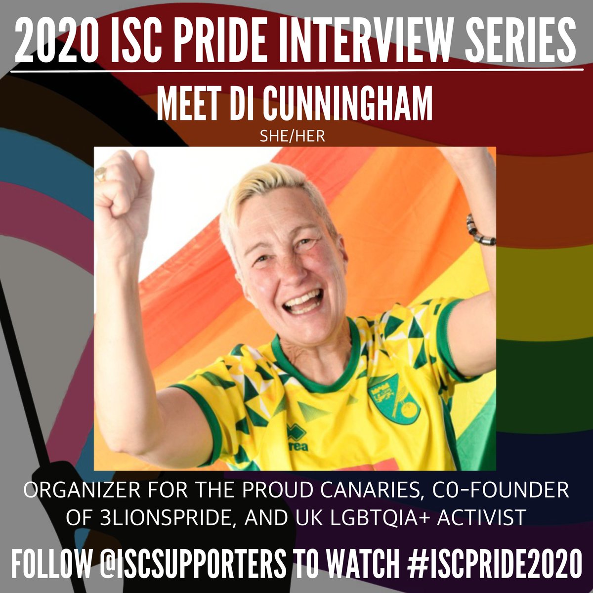 ISCSupporters's tweet photo. Coming up shortly, we have @Cpt_Picard89 of ISC and @107ist interviewing @di_ceee. Di is co-founder of @3Lionspride, organizer for @proudcanaries, and also an UK LGBTQIA+ activist. Can't wait for this one!

#RCTID | #NCFC | #ISCPride2020🏳️‍🌈 https://t.co/y1eHsmkIJ1