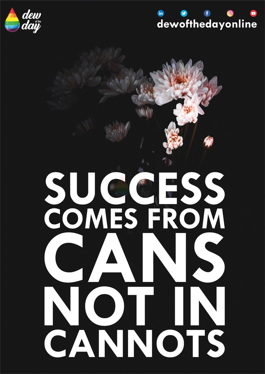 dewofthedayon's tweet photo. Success comes in Cans not in Cannots.
#InspirationalQuotes #inspirational #inspirationalquote #inspirationalquote #MotivationalQuotes #motivation #Motivation #motivational #motivationquotes #dewoftheday #Daily
#inspirational #inspirationalquotes #inspiration #instadaily https://t.co/fnMJQq4wi7