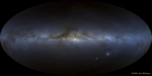 So this is what we have done to research the Milky Way and get photos of it.Large earth telescopes take a series of photos of the milky way while rotating on Earth and stitch them together creating kind of a panorama of sorts.
