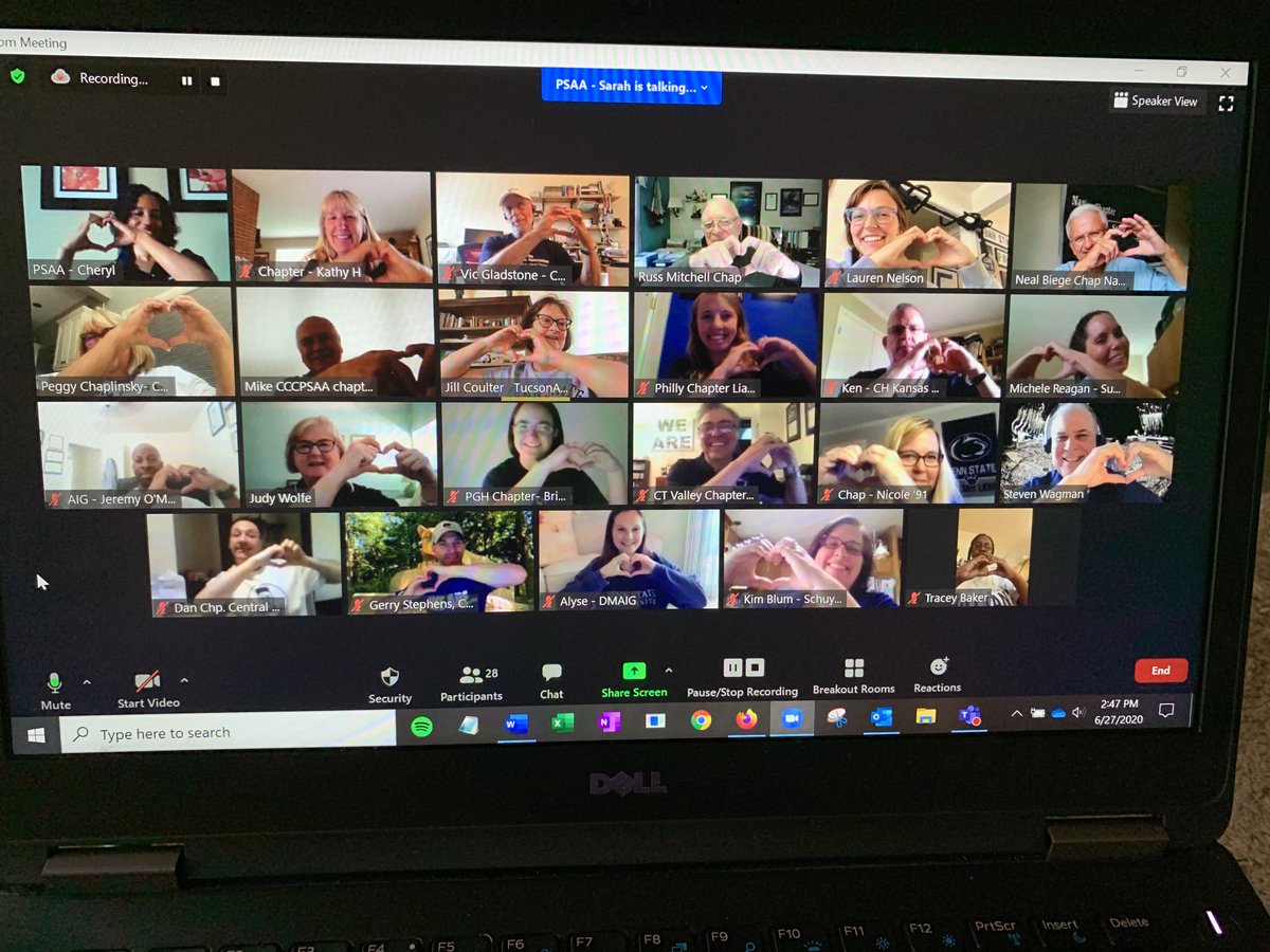 PJCli4d's tweet photo. Grateful for our @PennStateAlums volunteers and all they do for their alma mater.  I am also proud of my incredible team at the Penn State Alumni Association for pulling off this great virtual conference.  I work and serve with the best people in the world. #love4psaa https://t.co/AHhkqZbMRr