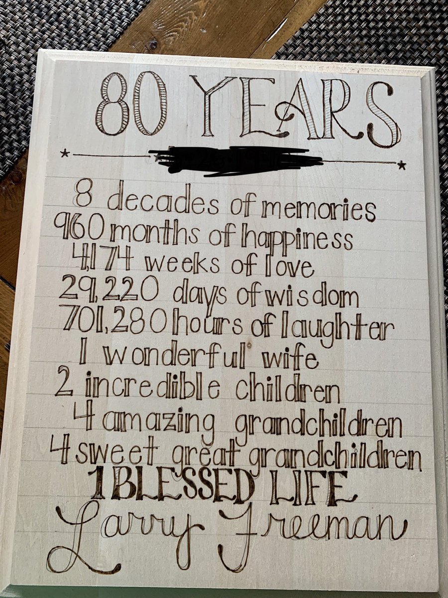 sara_freeman's tweet photo. Couldn’t think of a good present for my husband’s gpa so I decided to make one! Tried out hand lettering and wood burning #diyselfie #trysomethingnewselfie #MESSummerSelfieChallenge #warriorscreate https://t.co/CBXz3nbGZc