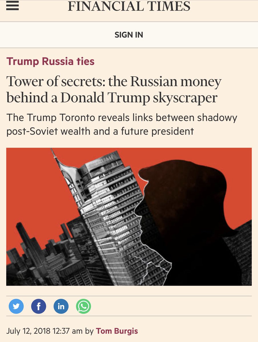 Here is what is interesting.When you look closely at a certain NY property developer, you start to notice a pattern.Every time Trump builds a new property, it’s somehow at the nexus of criminal activity in the area.Especially the Russian kind. https://ft.com/content/157a64a6-8492-11e8-96dd-fa565ec55929