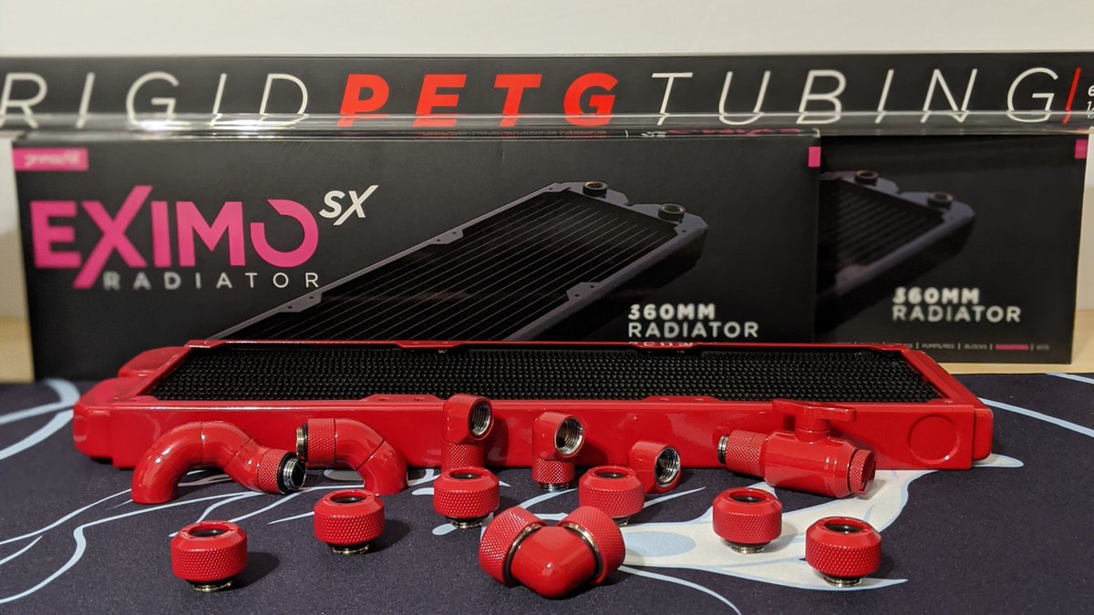 RoninMechaWorks's tweet image. The Razor Red from Primochill looks awesome in person!  Received an assortment of fittings, dual 360 slim radiators, and some PETG tubing!  The @HITCOMMAND base station is coming along!

#HItCommand #PCBuild #SponsoredBuild #Intel #IntelGaming #roninmechaworks #watercooling