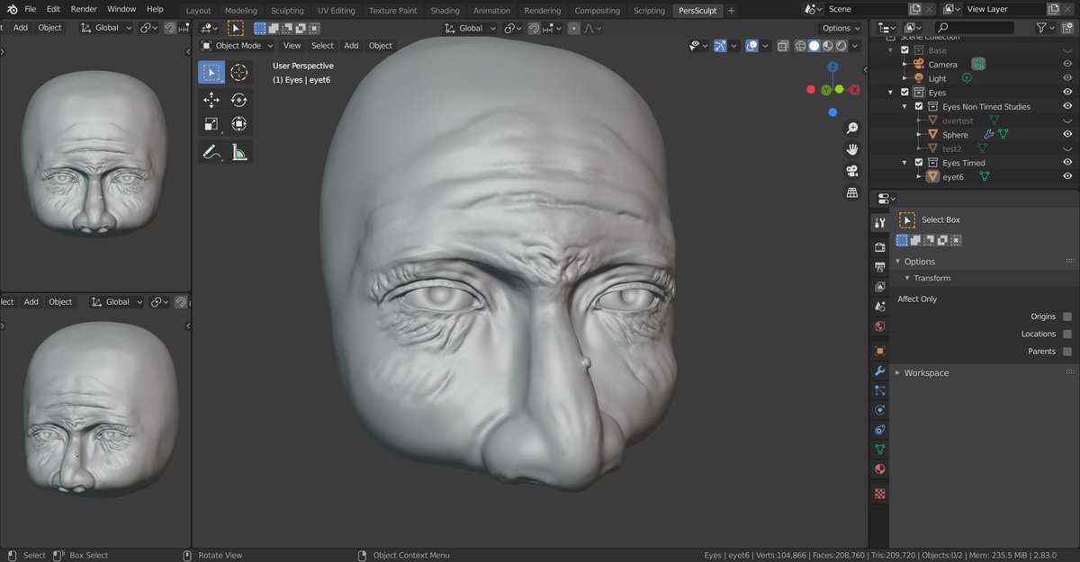 maplewhite_mw's tweet image. Fun little quick 1 hr sculpt of eyes, tried to make it look old 😅
#3dart #3dmodeling #Blender3d