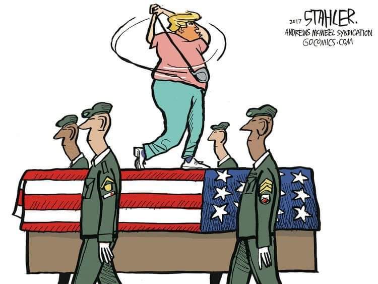 <a href="/realDonaldTrump/">Donald J. Trump</a> You golf while Americans die. #ResignNowTrump