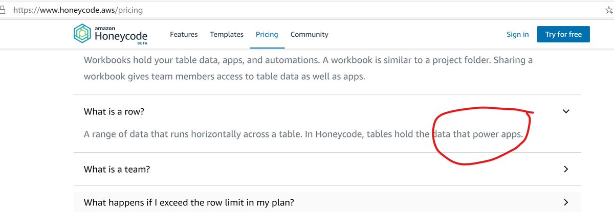 thenickrandolph's tweet image. Not so subtle SEO for #awscloud #honeycode.... Why not just tag #PowerApps or @MSPowerApps and be done with it.