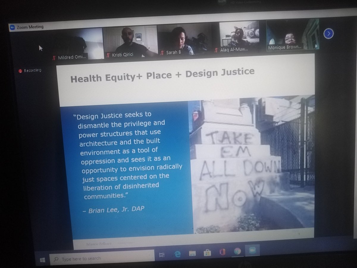 MILDREDOMINO's tweet photo. Healthy Neighborhood calls for embracing the principles of Design Justice #AFHEvirtual2020 @GWFellow @katebhilton @GW_Workforce @Selam_Bedada @gueneverevb https://t.co/Pv8GucUzoG