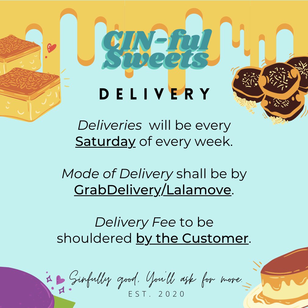 irachristele's tweet photo. At dahil iccommence namin ang legal practice namin during a โdebilitating pandemicโ, bili na ng CIN-ful Sweets! ๐๐๐
#SupportLocal #SupportSmallBusinesses #Kakanin #LecheFlan #UbeHalaya #UbeFlan #FloatingIsland #BlackKutsinta #Cassava #MoronSuman #MajaBlanca #SinfullyGood https://t.co/bSu6kRl5hO