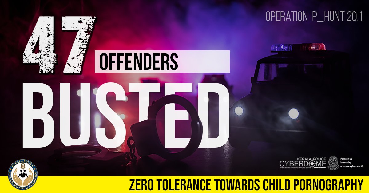 CyberdomeKerala's tweet photo. Operation 𝐏-𝐇𝐔𝐍𝐓 𝟐𝟎.𝟏 by the CCSE center under Kerala Police Cyberdome arrested 𝟰𝟳 persons across the State on charges of circulating Child Abuse Material
@INTERPOL_HQ @ICMEC_official @CyberDost @INTERPOL_Cyber @CdnChildProtect #keralapolice #phunt #CCSE #cyberdome https://t.co/G3QoEpwHjq