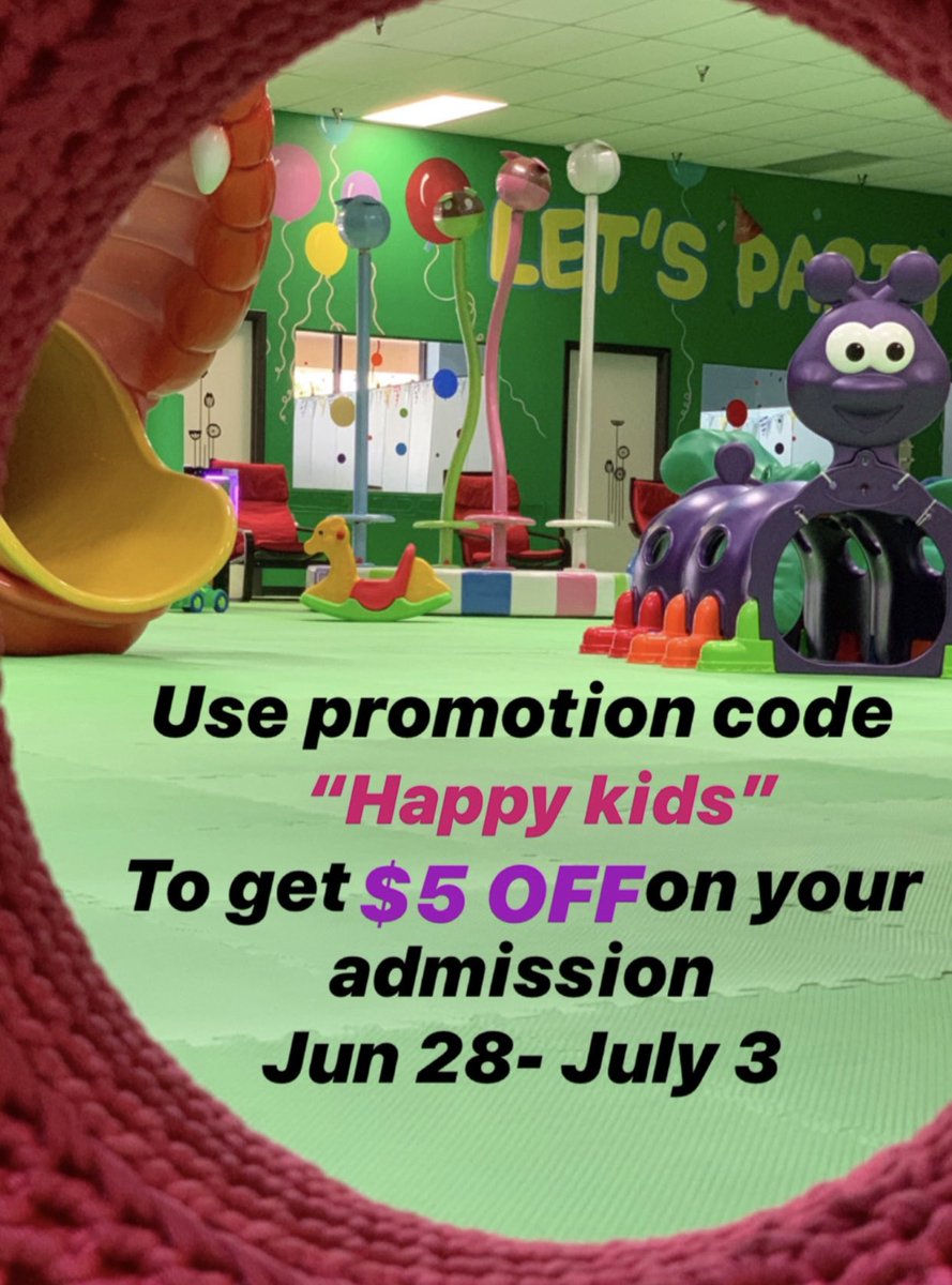 Hey Lucky Monkey Friends!
To have a nonstop fun , we offer $5 off from June 27th, to July 3rd.
Don’t forget to bring your socks ,your mask and mention the code “Happy Kids”😃
See you 😉