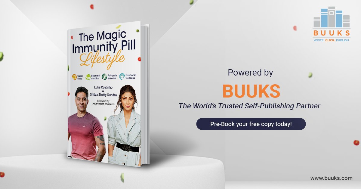 BuuksPublishing's tweet photo. You can have it all for free! Yes, ‘The Magic Immunity Pill: Lifestyle’ published by #BUUKS co-authored by @TheShilpaShetty & @LukeCoutinho17 is a free gift to India & the world. All you need to do is fill up a form, Pre-Book today: https://t.co/JuuMdTWote
#MagicImmunityPill https://t.co/4jGWGZsc5r