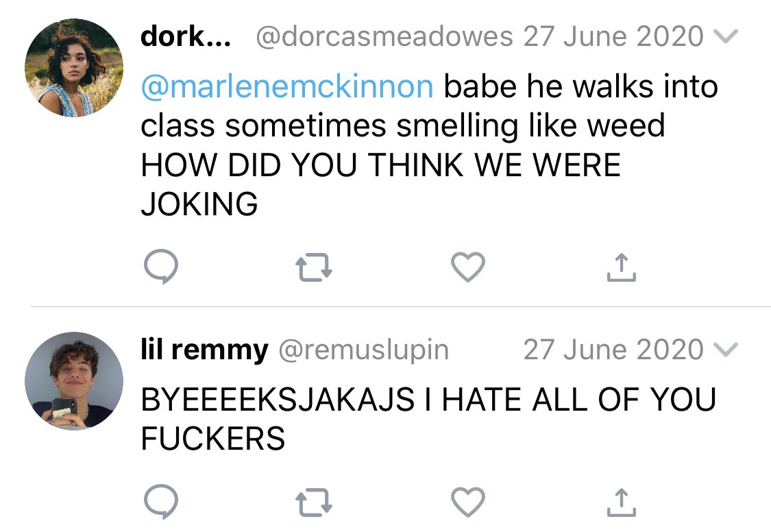 𝗼𝗻𝗲 — remus is 100% a stoner and that’s probably gonna be mentioned a few times here 
